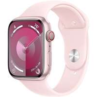 Apple Apple Watch Series 9 45mm Cellular - rózsaszín alumínium tok, világos rózsaszín sport szíj, M/L