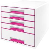 Leitz Leitz WOW CUBE, 5 fiók, fehér-rózsaszínű