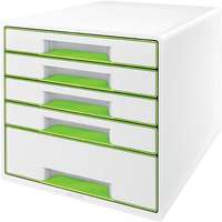 Leitz Leitz WOW CUBE, 5 fiók, fehér-zöld