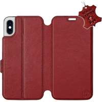 Mobiwear Mobiwear Apple iPhone XS sötétpiros flipes bőr tok