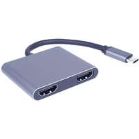 PremiumCord PremiumCord MST adapter USB-C - 2x HDMI, USB3.0, PD, 4K és FULL HD 1080p felbontás