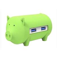 Orico ORICO Piggy 3× USB 3.0 hub + SD card reader green