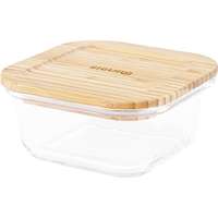Siguro Siguro Glass Seal Bamboo élelmiszertároló edény 0,5 l, 6,5 x 13,5 x 13,5 cm