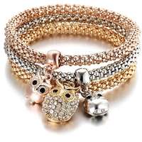 Silver Star Silver Star rugalmas karkötő sebészeti acélból, 3 darab bagoly