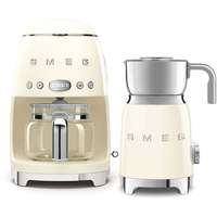 Smeg SMEG 50's Retro Style 1,4l filteres kávéfőző 10 krémszínű csészével + SMEG 50's Retro Style 0,6l krémszínű tejhabosító