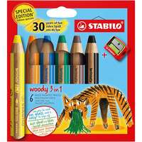 STABILO STABILO woody 3 in 1 Anniversary Edition Tigris Színes ceruza, 6 db + hegyező