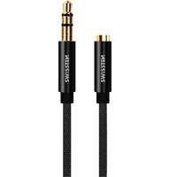 Swissten Swissten Textile 3,5 mm jack (male) / 3,5 mm jack (male), 1,5 m, fekete