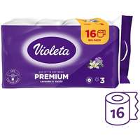 VIOLETA VIOLETA prémium toalettpapír 3 rétegű levendula-vanília illat, 16 darab