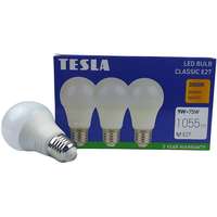 Tesla Lighting Tesla - LED izzó BULB E27, 9 W, 230 V, 1055 lm, 25000 h, 3000K meleg fehér, 220°, 3 db a csomagban