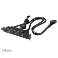 AKASA Akasa USB 3.1 Gen2 Type-C PCI foglalatba kettős USB 3.1 Type-A porttal / AK-CBUB52-50BK