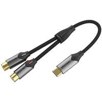 Vention Vention USB-C Male to 2-Female RCA Cable 1m Gray Aluminum Alloy Type