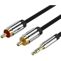 Vention Vention 3.5mm Jack Male to 2x RCA Male Audio Cable 0.5m Black Metal Type