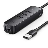 Ugreen UGREEN USB 2.0 to 3×USB 2.0+RJ45 (100Mbps) Ethernet Adapter (Black)