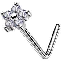 Pinin PININ L-alakú orr piercing, fehér arany – titán