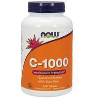 NOW® Foods NOW C-1000, vitamin csipkebogyóval és fokozatos felszabadítással, 250 tabletta