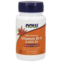 NOW® Foods NOW D3-vitamin, 5000 NE, 120 lágygél kapszula