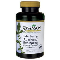 Swanson Swanson bodza / Agaricus / Echinacea immun támogató (bodza, gomba, Echinacea, immunitás támogatás), 120 kapszula