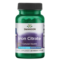 Swanson Swanson Iron Citrate, vas citrát, 25 mg, 60 növényi kapszula