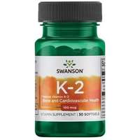 Swanson Swanson K2-vitamin mint MK-7 Natural, 100 mcg, 30 lágyzselés kapszula