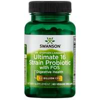 Swanson Swanson Dr.Stephen Langer Ultimate 16 probiotikus törzse komplexben FOS prebiotikumokkal (emésztéstámogató), 60 gyógynövény kapszula