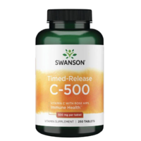 Swanson Swanson tartós felszívódású C-vitamin csipkebogyó kivonattal, 500 mg, 250 tabletta