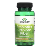 Swanson Swanson Probiotic + Prebiotikus rost, probiotikumok és prebiotikumok, 60 db növényi kapszula