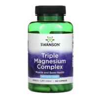Swanson Swanson Triple Magnézium Complex, 400 mg, 100 kapszula Étrend-kiegészítő