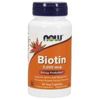 NOW® Foods NOW Biotin, 5000 ug, 60 növényi kapszulában