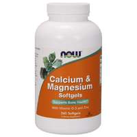 NOW® Foods NOW kalcium és magnézium D-3-vitaminnal és cinkkel, kalcium + magnézium + D3-vitamin és cink, 240 lágygél kapszula