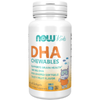 NOW® Foods NOW DHA Kids, DHA gyerekeknek rágható (Omega-3), 100 mg, 60 rágókapszula