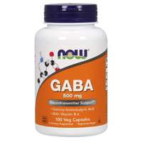 NOW® Foods NOW GABA (gamma-amino-vajsav) 500 mg + 2 mg B6-vitamin, 100 kapszula