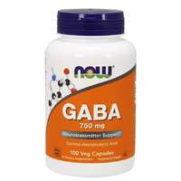 NOW® Foods NOW GABA (gamma-amino-vajsav) 750 mg, 100 kapszula