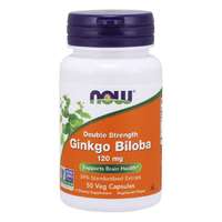NOW® Foods NOW Ginkgo Biloba Double Strength, Ginkgo Biloba kettős erősségű, 120 mg, 50 növényes kapszula