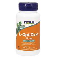 NOW® Foods NOW L-OptiZinc cink + réz, 30 mg, 100 növényi kapszula