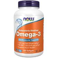 NOW® Foods NOW Omega-3, molekulárisan desztillált, 200 lágygél kapszula
