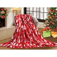  CHRISTMAS TREES piros karácsonyi mikroplüss takaró Méret: 200 x 220 cm