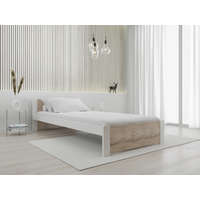  IKAROS ágy 90x200 cm, fehér/sonoma tölgy Ágyrács: Ágyrács nélkül, Matrac: Matrac nélkül
