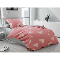  Szívek és pöttyök rózsaszín pamut kétoldalas ágynemű