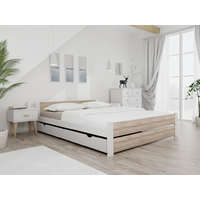  IKAROS DOUBLE ágy 140 x 200 cm, fehér/sonoma tölgy Ágyrács: Ágyrács nélkül, Matrac: Matrac nélkül