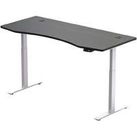  Hi5 elektromosan állítható magasságú íróasztal - 2 szegmensű, memóriavezérlővel - fehér konstrukció, fekete asztallap