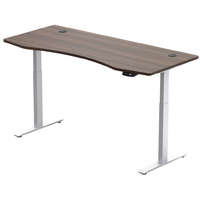  Hi5 elektromosan állítható magasságú íróasztal - 2 szegmensű, memóriavezérlővel - fehér konstrukció, diófa asztallap