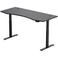  Hi5 elektromosan állítható magasságú íróasztal - 2 szegmensű, memóriavezérlővel - fekete konstrukció, fekete asztallap