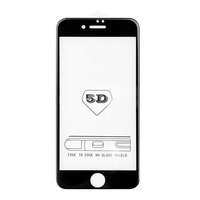  Temp-glass255 Apple Iphone 8 Plus - Fekete 5D teljes lefedettséget biztosító Karcálló, ütésálló kijelzővédő üvegfólia, 9H tempered glass, törlőkendővel