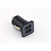 Ismeretlen gyártó car-charger-2usb-Black Dual 2 portos USB autós szivargyújtó töltő adapter 5V 3.1 A (1A + 2.1A) - 3100 mAh (2 port USB szivargyújtó töltő) fekete
