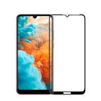  Temp-glass006119 Huawei Y6 (2019) teljes lefedettséget biztosító Karcálló, ütésálló kijelzővédő üvegfólia fekete kerettel, tempered glass, törlőkendővel