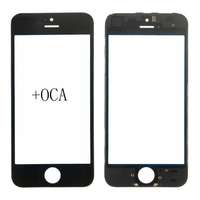 tel-szalk-02657 Üveg előlap, kerettel - LCD kijelző részegység nem-touch iPhone 5 fekete OEM(Cold Press)