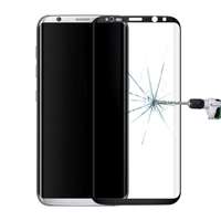  Temp-glass006229 Samsung Galaxy S8 Plus fekete 3D-teljes lefedettséget biztosító Karcálló, ütésálló kijelzővédő üvegfólia, 9H tempered glass, törlőkendővel