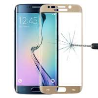 Temp-glass631031 Samsung Galaxy S6 edge arany 3D-teljes lefedettséget biztosító Karcálló, ütésálló kijelzővédő üvegfólia, 9H tempered glass, törlőkendővel