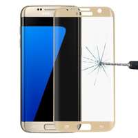  Temp-glass631037 Samsung Galaxy S7 Edge arany 3D-teljes lefedettséget biztosító Karcálló, ütésálló kijelzővédő üvegfólia, 9H tempered glass, törlőkendővel