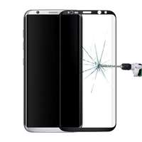  Temp-glass631604 Samsung Galaxy S8 Plus teljes lefedettséget biztosító Karcálló, ütésálló kijelzővédő üvegfólia fekete kerettel, tempered glass, törlőkendővel